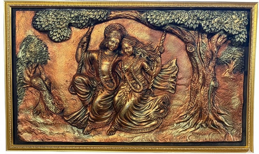 Radha Krishna in Bronze Finish (Hori Jhoola scene)