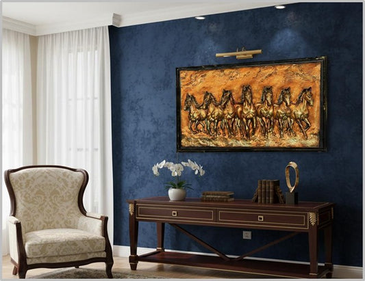 Seven horses in Bronze Finish