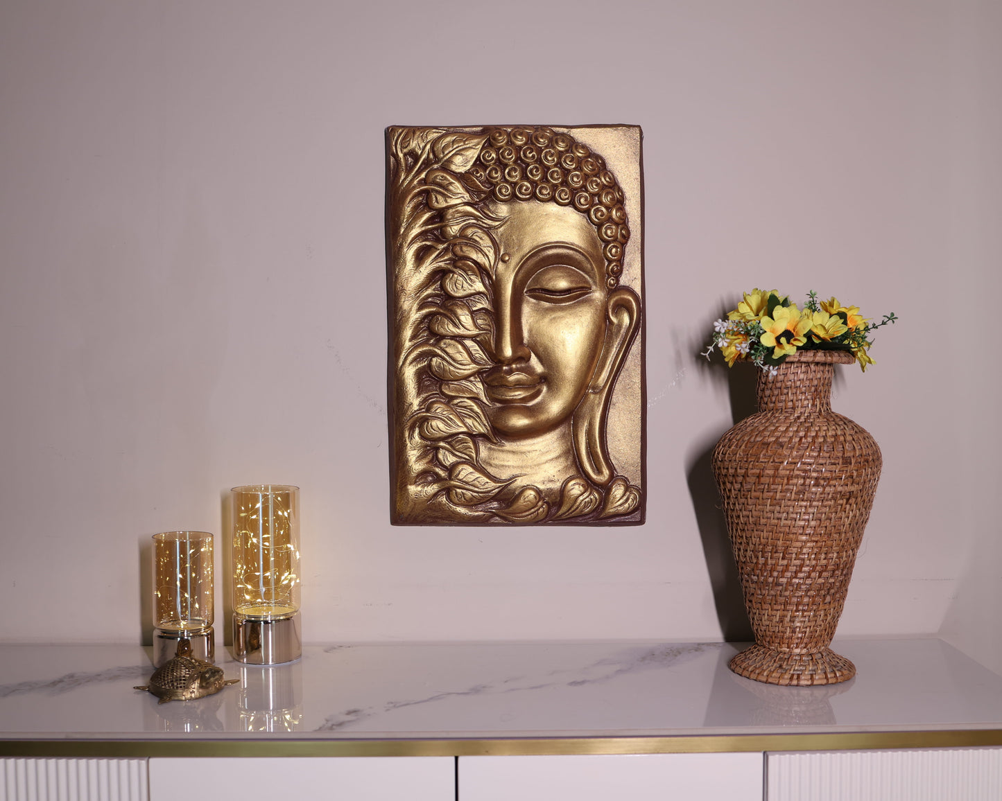 Lord Buddha face in Bronze finish