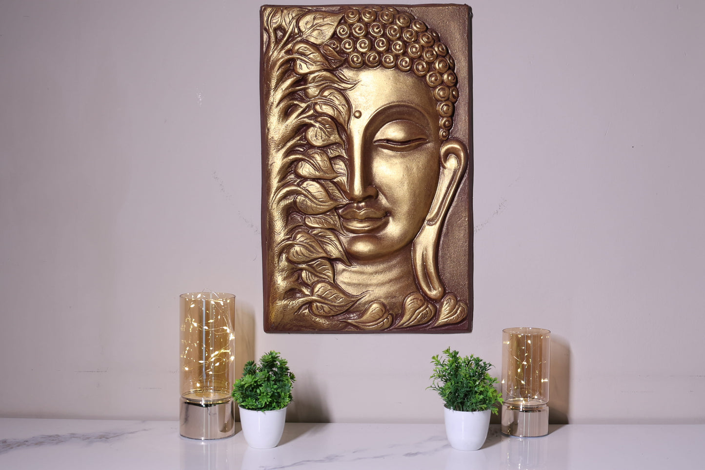 Lord Buddha face in Bronze finish
