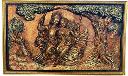 Radha Krishna in Bronze Finish (Hori Jhoola scene)