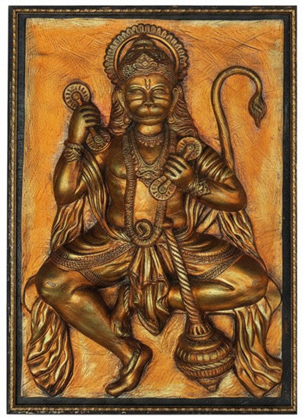 Lord Hanuman (Bronze finish with Frame)