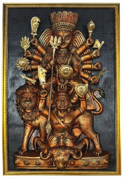 Durga (Bronze finish with golden frame) [Luxe edition]