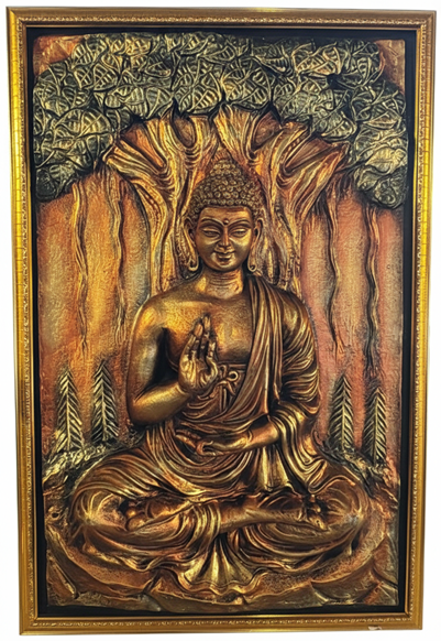 Lord Buddha under Bodhi Tree in Bronze Finish