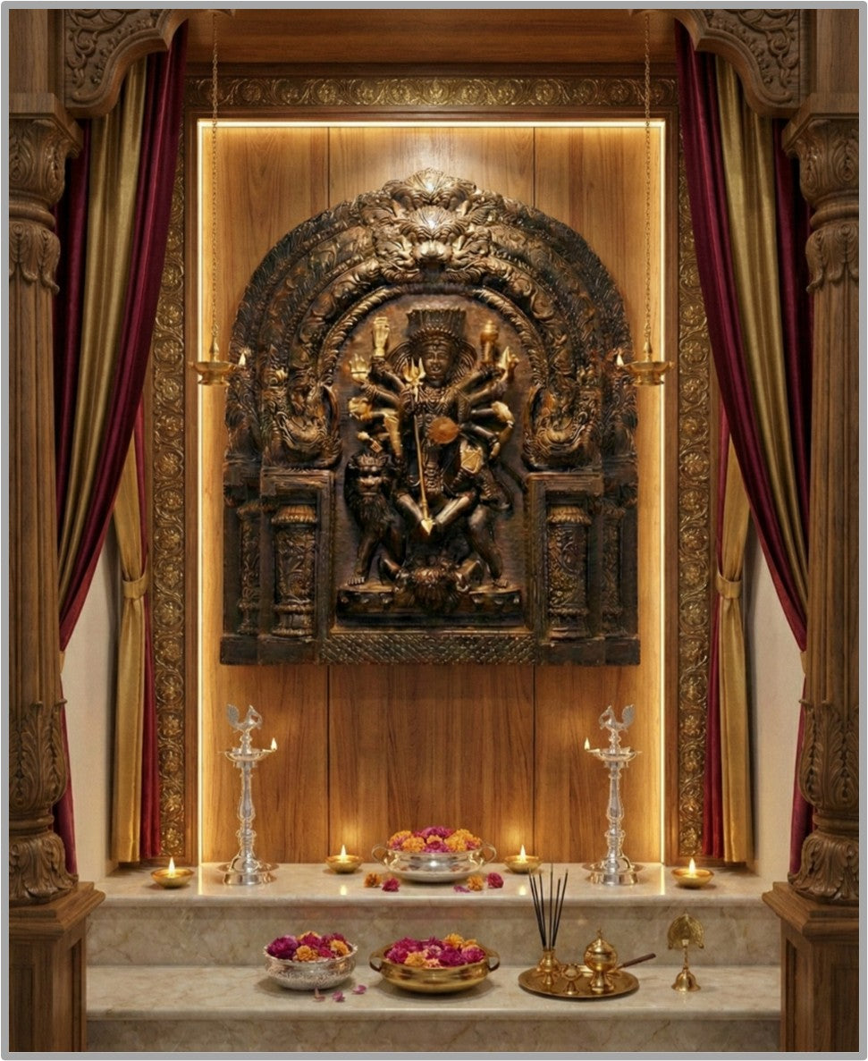 Durga (Black finish with prabhavali) [Luxe edition]