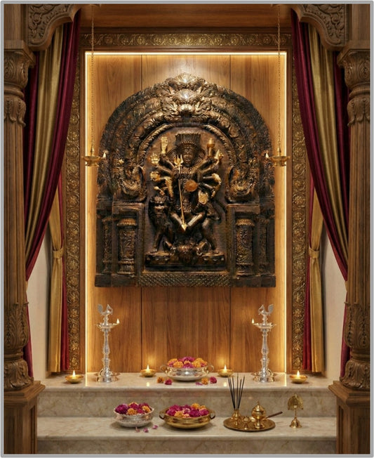 Durga (Black finish with prabhavali) [Luxe edition]