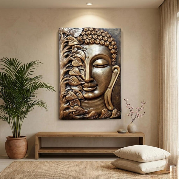 Lord Buddha face in Bronze finish
