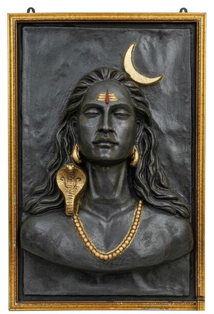 Shiva (Adi Yogi mudra with golden frame)